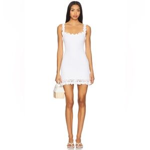 MAJORELLE Zahra Hand Crochet Rosette Mini Dress in Ivory